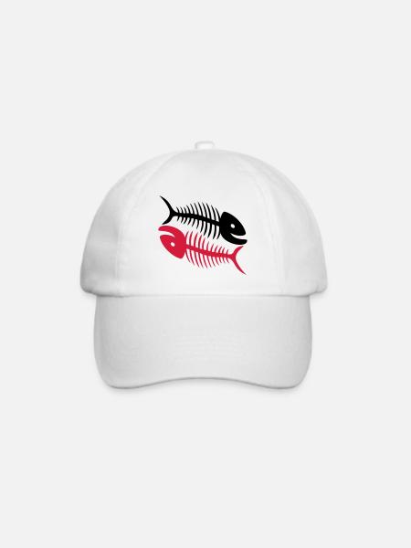 Smiling Fishbones - Baseballkappe - Weiß/Weiß