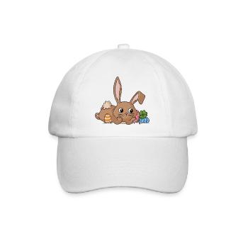 Träumender Comic Osterhase - Baseballkappe - Weiß/Weiß - Vorne