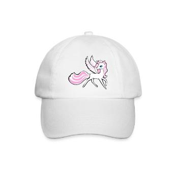 Einhorn Unicorn Pegasus Pferd - Pony mit Flügel - Baseballkappe - Weiß/Weiß - Vorne