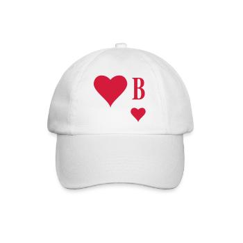 Herz Bube - Baseballkappe - Weiß/Weiß - Vorne