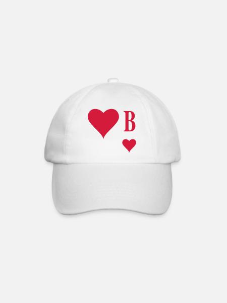 Herz Bube - Baseballkappe - Weiß/Weiß