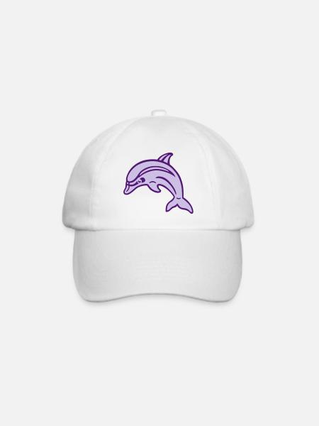 Delfin (dolphin) 01.1 - Baseballkappe - Weiß/Weiß