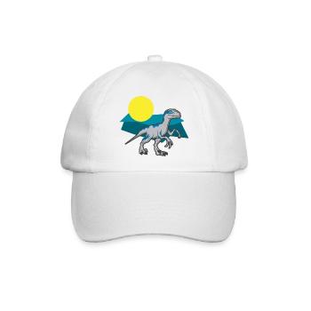 Velociraptor Ausgestorbener Urzeit Dino - Baseballkappe - Weiß/Weiß - Vorne
