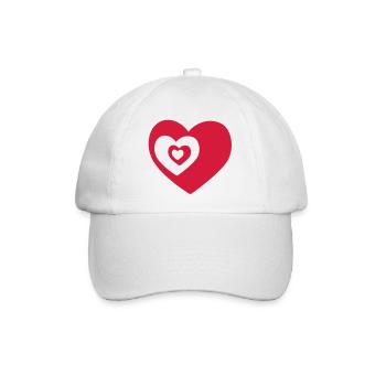 Herz Herz Herz - Baseballkappe - Weiß/Weiß - Vorne