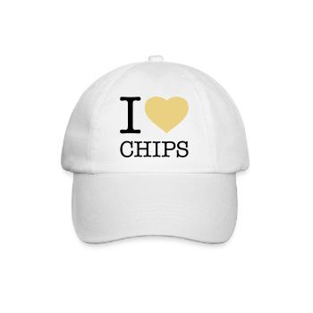 I LOVE CHIPS - Baseballkappe - Weiß/Weiß - Vorne