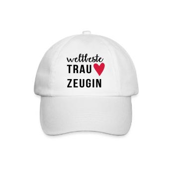 Weltbeste Trauzeugin - Baseballkappe - Weiß/Weiß - Vorne