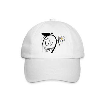 Verrücktes Männchen - Baseballkappe - Weiß/Weiß - Vorne
