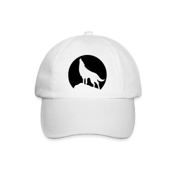 Wolf - Mond - Baseballkappe - Weiß/Weiß - Vorne