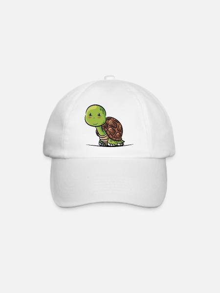 Schildkröte - Baseballkappe - Weiß/Weiß