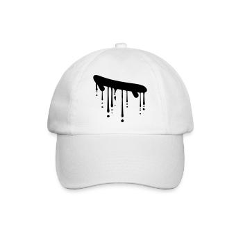 skateboard tropfen graffiti design skater sprung s - Baseballkappe - Weiß/Weiß - Vorne