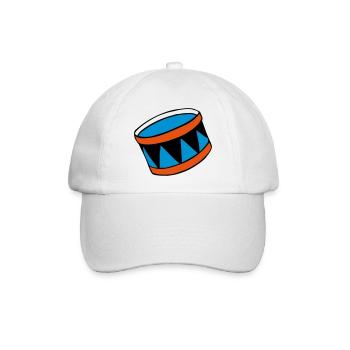drums - Trommel - Baseballkappe - Weiß/Weiß - Vorne