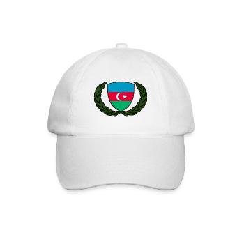 aserbaidschan flagge wappen logo aserbaidschan - Baseballkappe - Weiß/Weiß - Vorne
