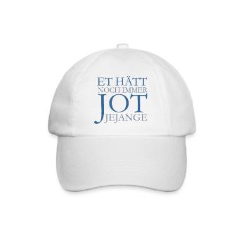 Et hätt noch immer jot jejange Köln Spruch (Blau) - Baseballkappe - Weiß/Weiß - Vorne