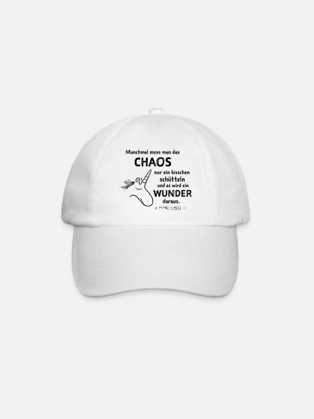 lustiger Spruch witzige Sprueche - Chaos schütteln - Baseballkappe - Weiß/Weiß