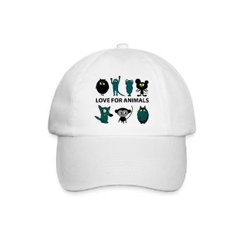 Liebe für Tiere - Baseballkappe - Weiß/Weiß - Vorne