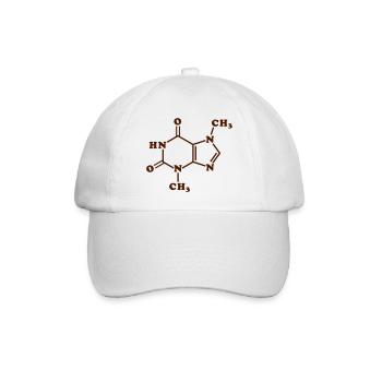 Chemische Formel für Schokoladentheobrominmoleküle - Baseballkappe - Weiß/Weiß - Vorne