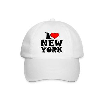 New York - I Love New York - I liebe new york - Baseballkappe - Weiß/Weiß - Vorne