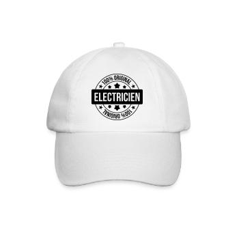 Elektriker / Elektrizität / Arbeit / Job - Baseballkappe - Weiß/Weiß - Vorne