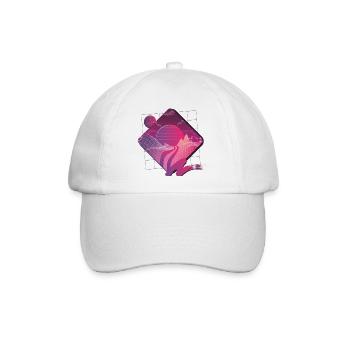 retrowave Landschaft - Baseballkappe - Weiß/Weiß - Vorne