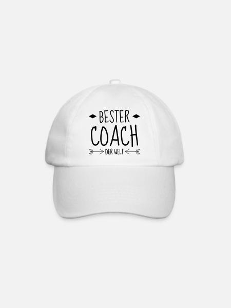 Coach / Coaching / Trainer / Sport - Baseballkappe - Weiß/Weiß