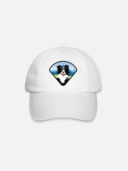 Border-Collie - Baseballkappe - Weiß/Weiß