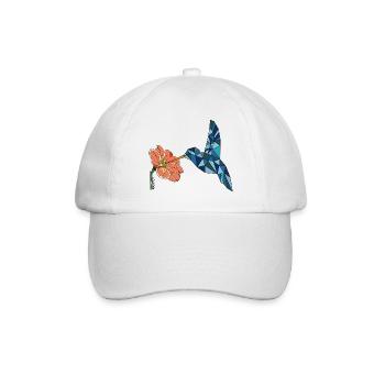 BIRD WITH FLOWER - Baseballkappe - Weiß/Weiß - Vorne