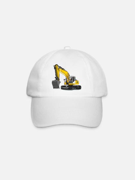 Bagger gelb - Baseballkappe - Weiß/Weiß