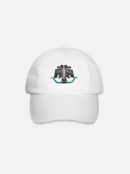 Haida Tlingit Indianer Donnervogel - Baseballkappe - Weiß/Weiß
