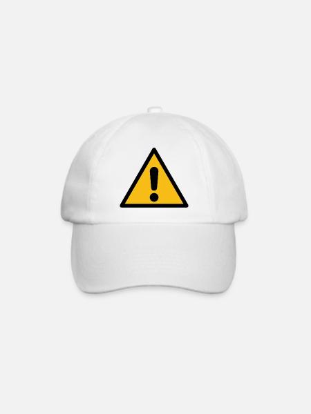 Achtung Vorsicht - Baseballkappe - Weiß/Weiß