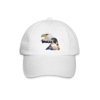 Wanderfalke und amerikanische Zigarre - Baseballkappe - Weiß/Weiß - Vorne