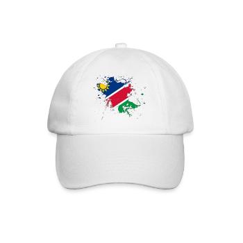 Namibia Flagge als Farbklecks - Baseballkappe - Weiß/Weiß - Vorne