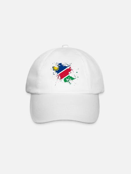 Namibia Flagge als Farbklecks - Baseballkappe - Weiß/Weiß