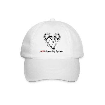 GNU-Betriebssystem - Baseballkappe - Weiß/Weiß - Vorne