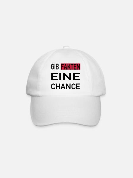 Gib Fakten eine Chance - Baseballkappe - Weiß/Weiß