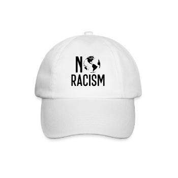 No Racism, Gegen Rassismus, Liberté, Mensch, Liebe - Baseballkappe - Weiß/Weiß - Vorne