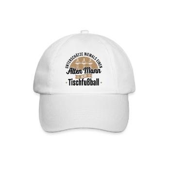 Tischfußball Kickerkönig Tischfussballer Abroller - Baseballkappe - Weiß/Weiß - Vorne