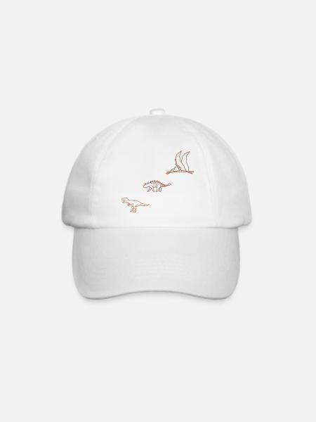Dinosaurier - Baseballkappe - Weiß/Weiß