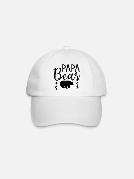 papa bear illu - Baseballkappe - Weiß/Weiß