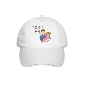 world´s best Dad/Weltbester Papa /Vatertag - Baseballkappe - Weiß/Weiß - Vorne
