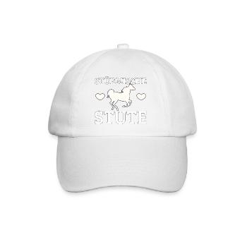 Pferd, Pferde, Stute, stürmisch, Stürmische Stute - Baseballkappe - Weiß/Weiß - Vorne