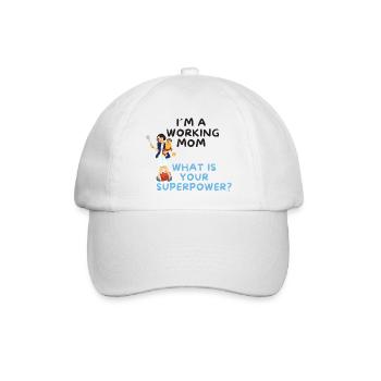 I´m a working Mom - lustiger Spruch - Mama - Baseballkappe - Weiß/Weiß - Vorne