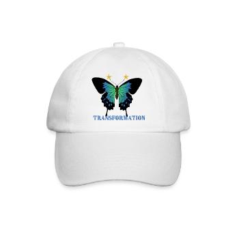 Transformation, schöner Schmetterling, Motivation - Baseballkappe - Weiß/Weiß - Vorne