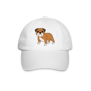 Bulldogge - Baseballkappe - Weiß/Weiß - Vorne