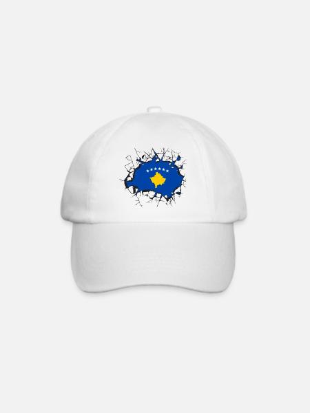 Kosovo - Baseballkappe - Weiß/Weiß