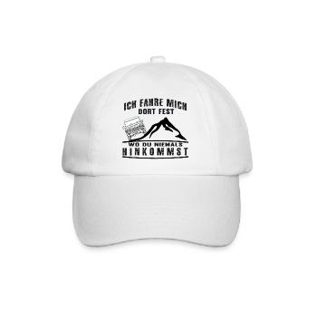 Defender ich fahre mich dort fest wo du nie - Baseballkappe - Weiß/Weiß - Vorne