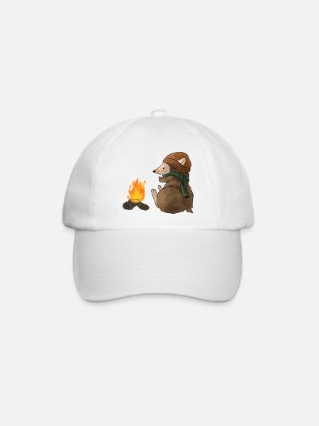 Igel am lagerfeuer - Baseballkappe - Weiß/Weiß