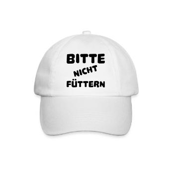 Bitte nicht füttern - Baseballkappe - Weiß/Weiß - Vorne