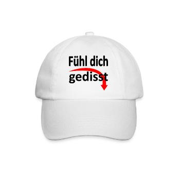 Fühl dich gedisst - Version 2 - Baseballkappe - Weiß/Weiß - Vorne