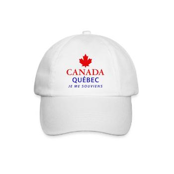 Kanada Quebec Maple Leaf Ahornblatt I love Canada - Baseballkappe - Weiß/Weiß - Vorne
