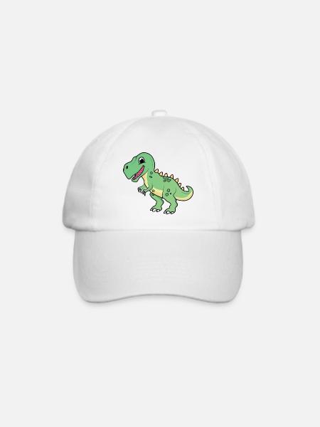 Dinosaurier | T-rex | Tyrannosaurus | süß | Kind - Baseballkappe - Weiß/Weiß